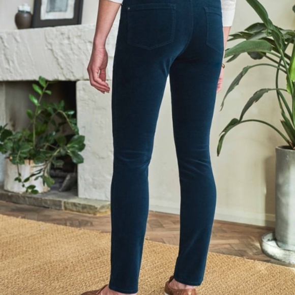 Pure Collection 10R Midnight Blue Cotton Mid-Rise Washed Velvet Jean Pants - Picture 4 of 10